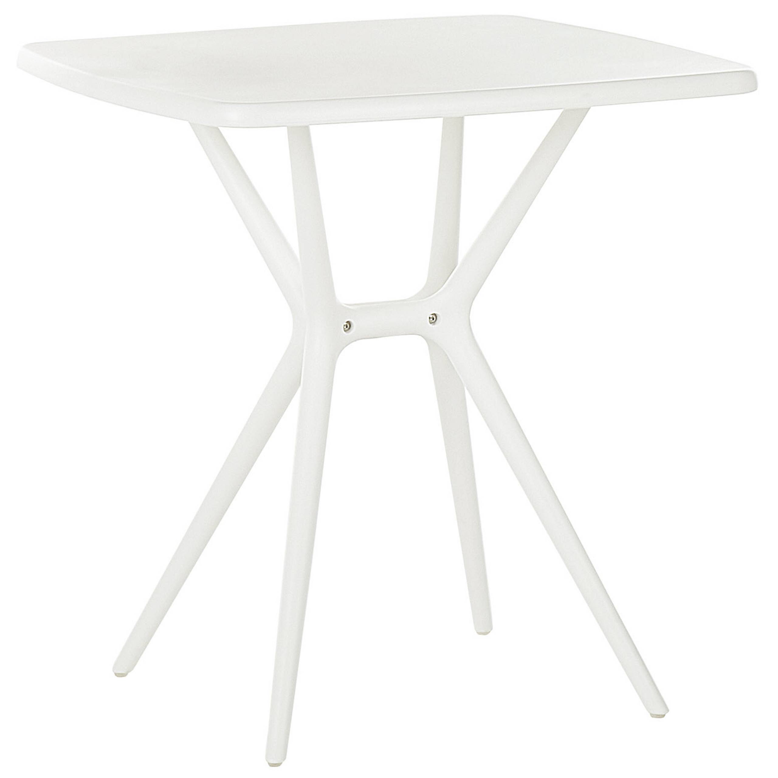 Beliani - Table de bistrot de jardin en plastique blanc 70 x 70 cm table à manger d'extérieur résistant aux intempéries - Image 1