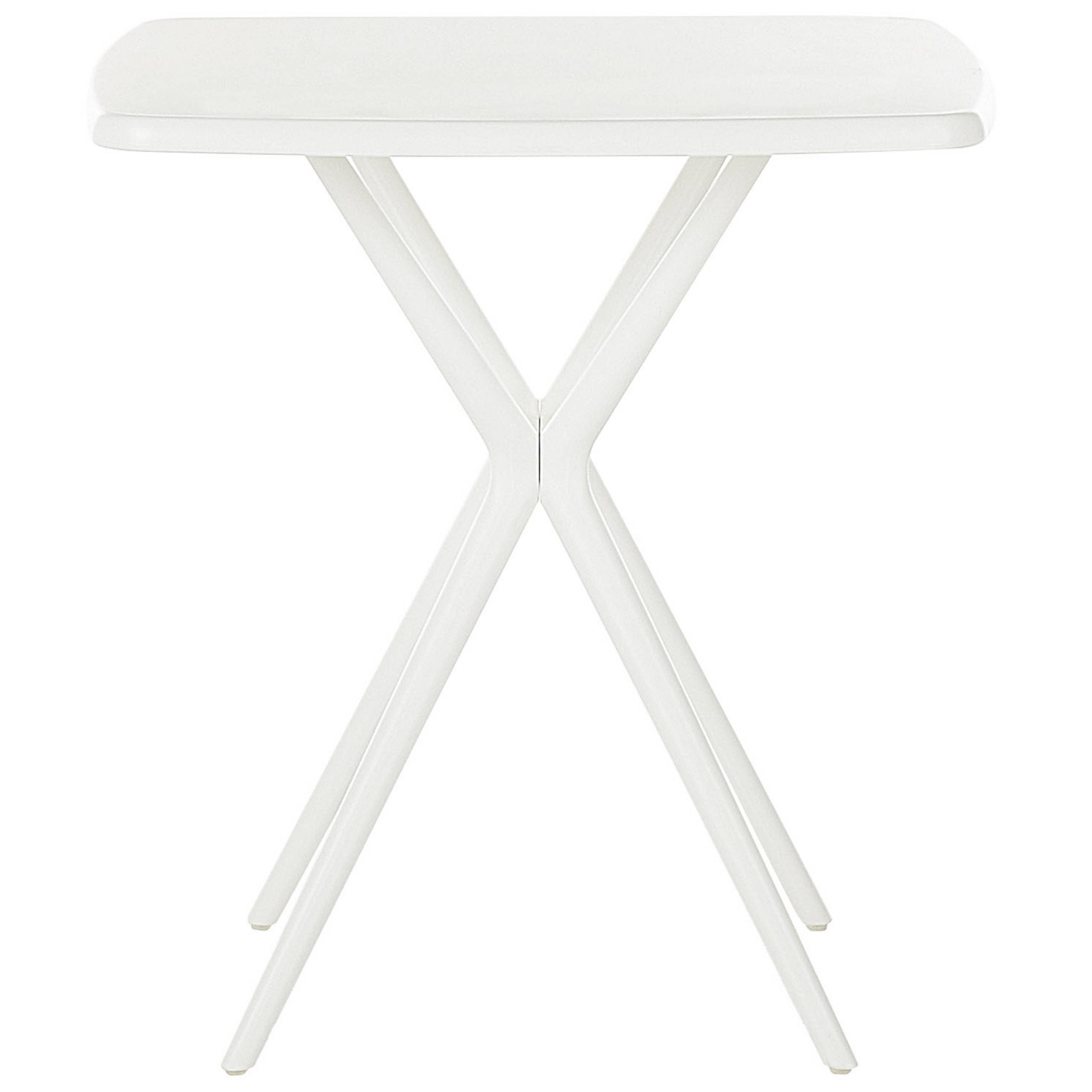 Beliani - Table de bistrot de jardin en plastique blanc 70 x 70 cm table à manger d'extérieur résistant aux intempéries - Image 4