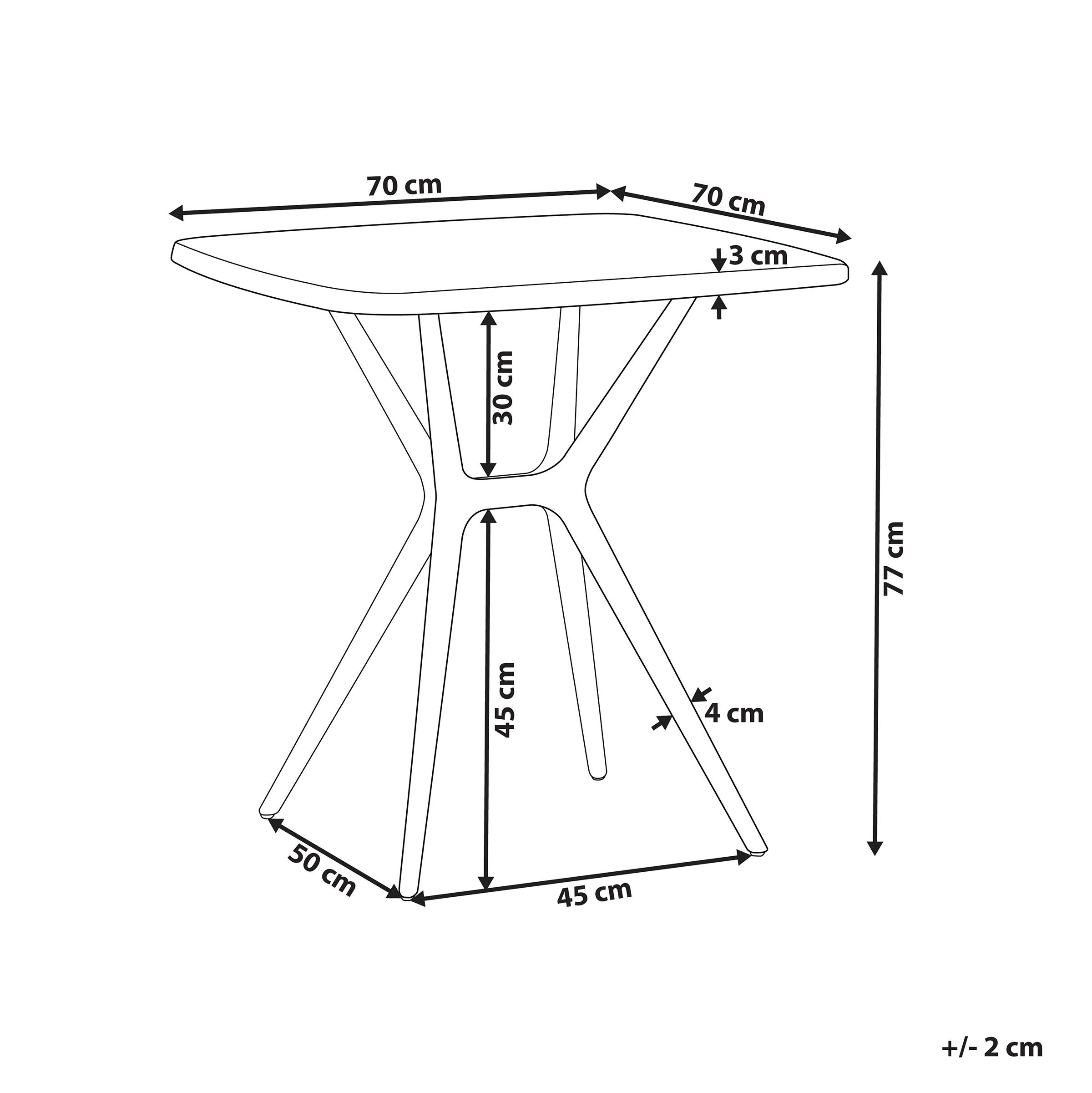 Beliani - Table de bistrot de jardin en plastique blanc 70 x 70 cm table à manger d'extérieur résistant aux intempéries - Image 3
