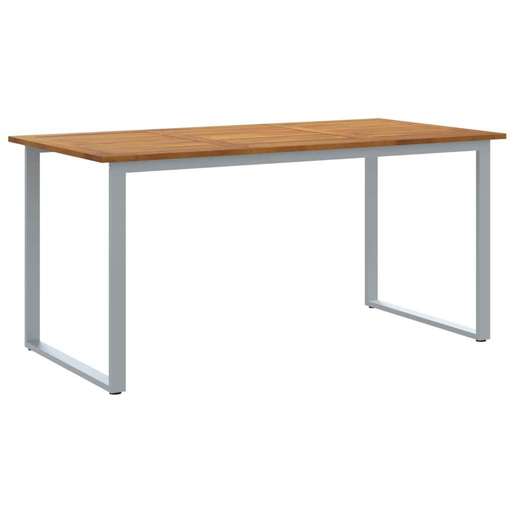 Ensemble de salle à manger jardin 5 pcs gris bois d'acacia 160 x 80 x 75 cm - PANGIVO - Image 5