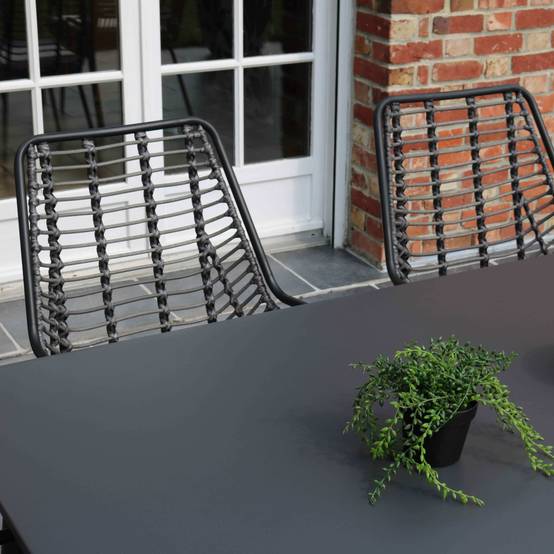 Oviala - Ensemble table de jardin et 6 chaises en résine tressée et acier Palavas - Oviala - Image 3