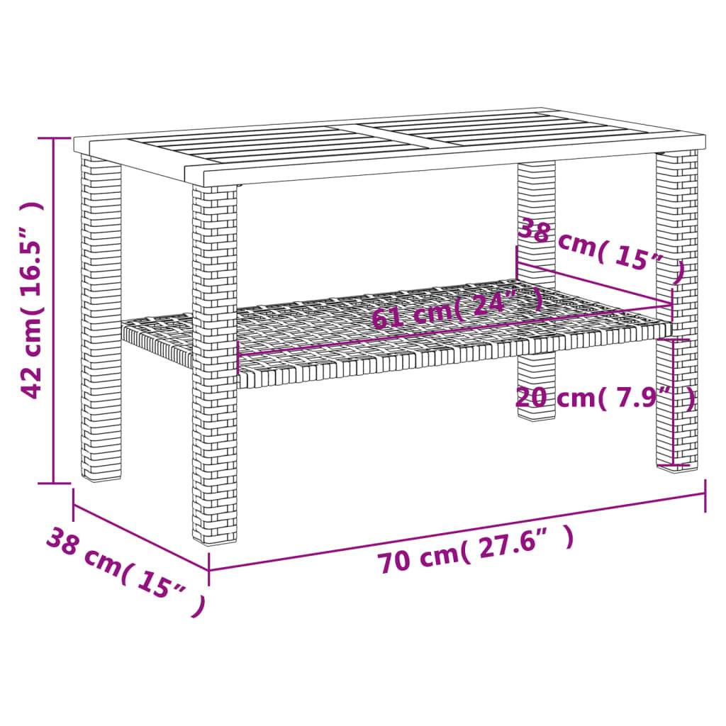 ComfortXL - Table Basse de Jardin Design Grise en Résine Tressée avec Plateau en Bois d'Acacia Massif – ComfortXL Outdoor Living - Image 8