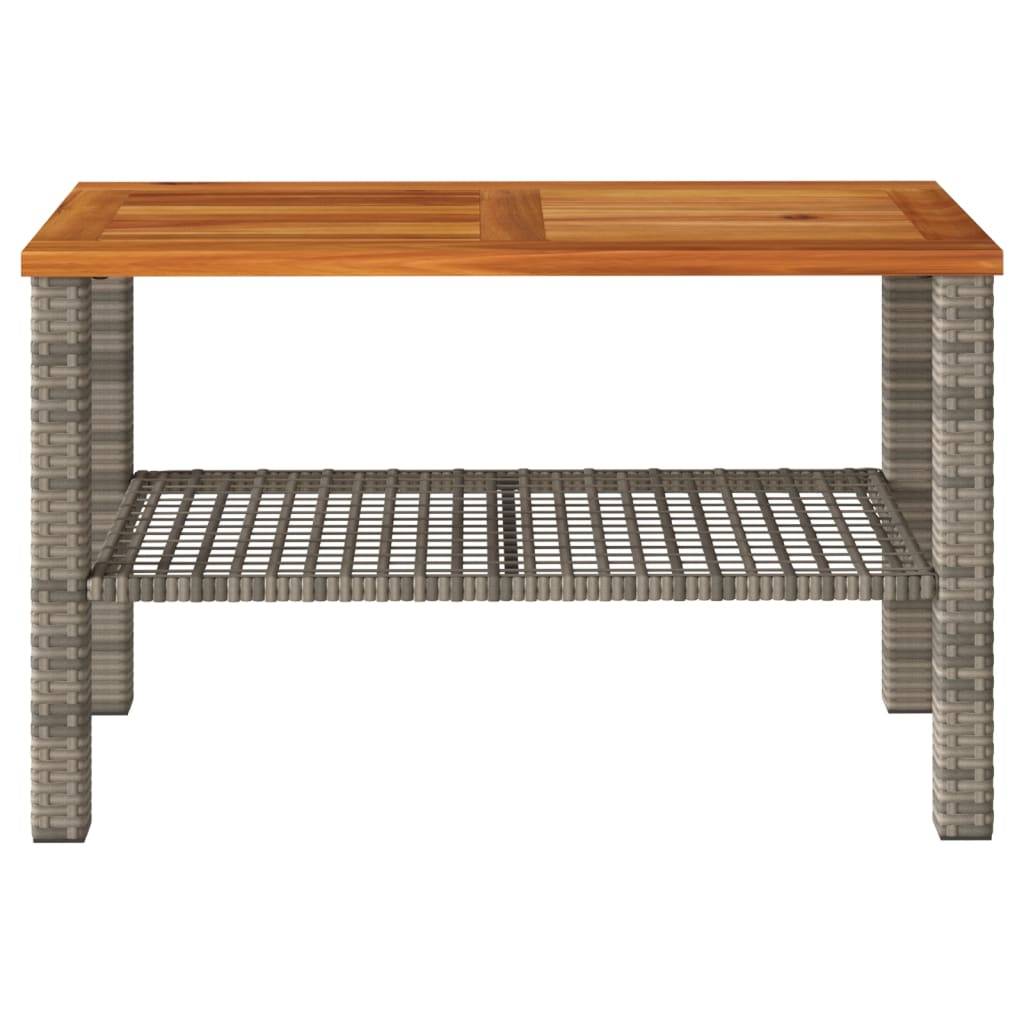 ComfortXL - Table Basse de Jardin Design Grise en Résine Tressée avec Plateau en Bois d'Acacia Massif – ComfortXL Outdoor Living - Image 4