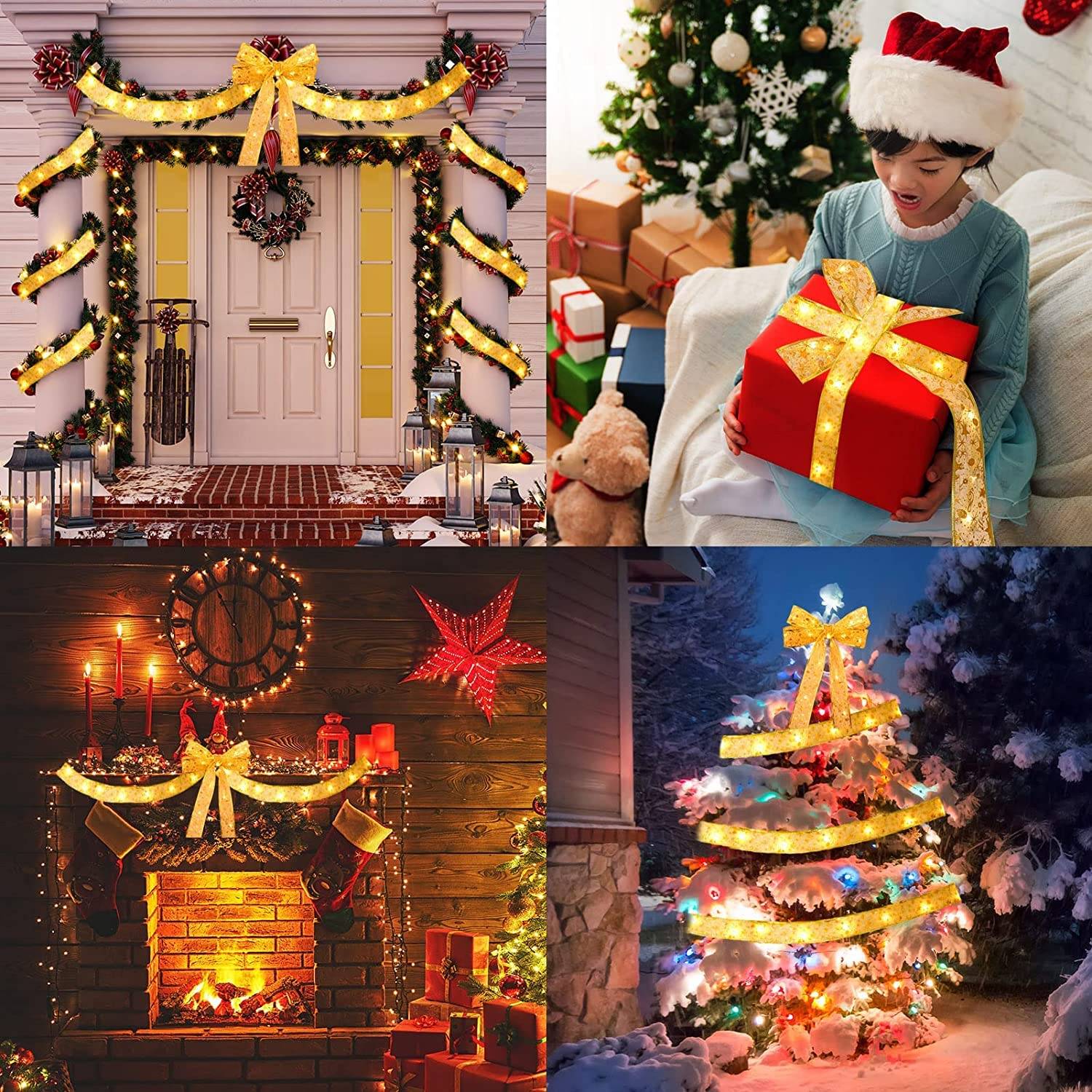 10 M 100 LED Lumières de Ruban de Sapin de Noël,Guirlandes Lumineuses à Ruban Brillant,Ruban Sapin Noël LED,Lumières de ruban de Noël,Arc en Dentelle - Image 7