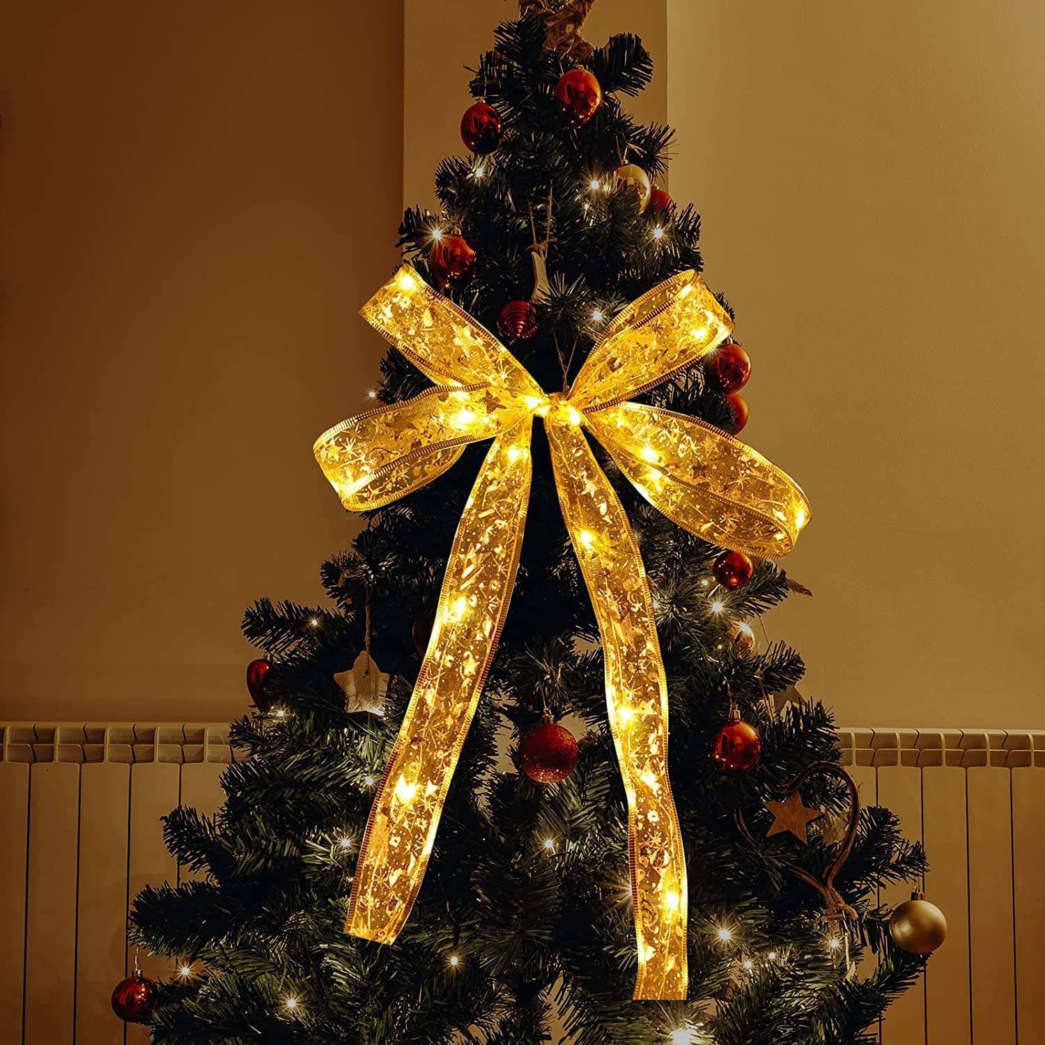 10 M 100 LED Lumières de Ruban de Sapin de Noël,Guirlandes Lumineuses à Ruban Brillant,Ruban Sapin Noël LED,Lumières de ruban de Noël,Arc en Dentelle - Image 6