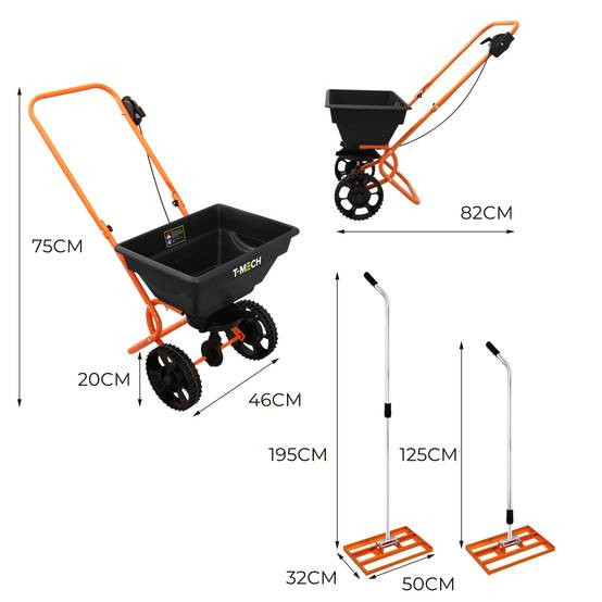 Épandeur Rotatif & Niveleur de Pelouse 50 cm (Orange) - Image 5
