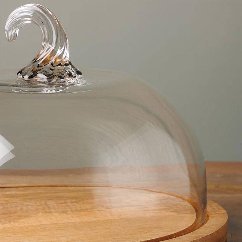 Cloche à fromages verre sur plateau rond 29x20cm - Image 4