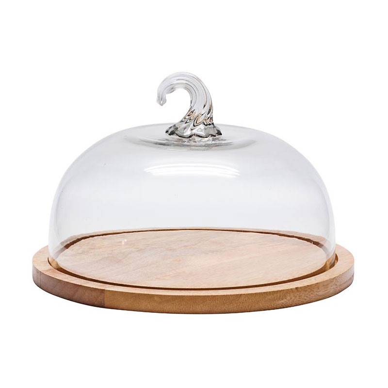 Cloche à fromages verre sur plateau rond 29x20cm - Image 2