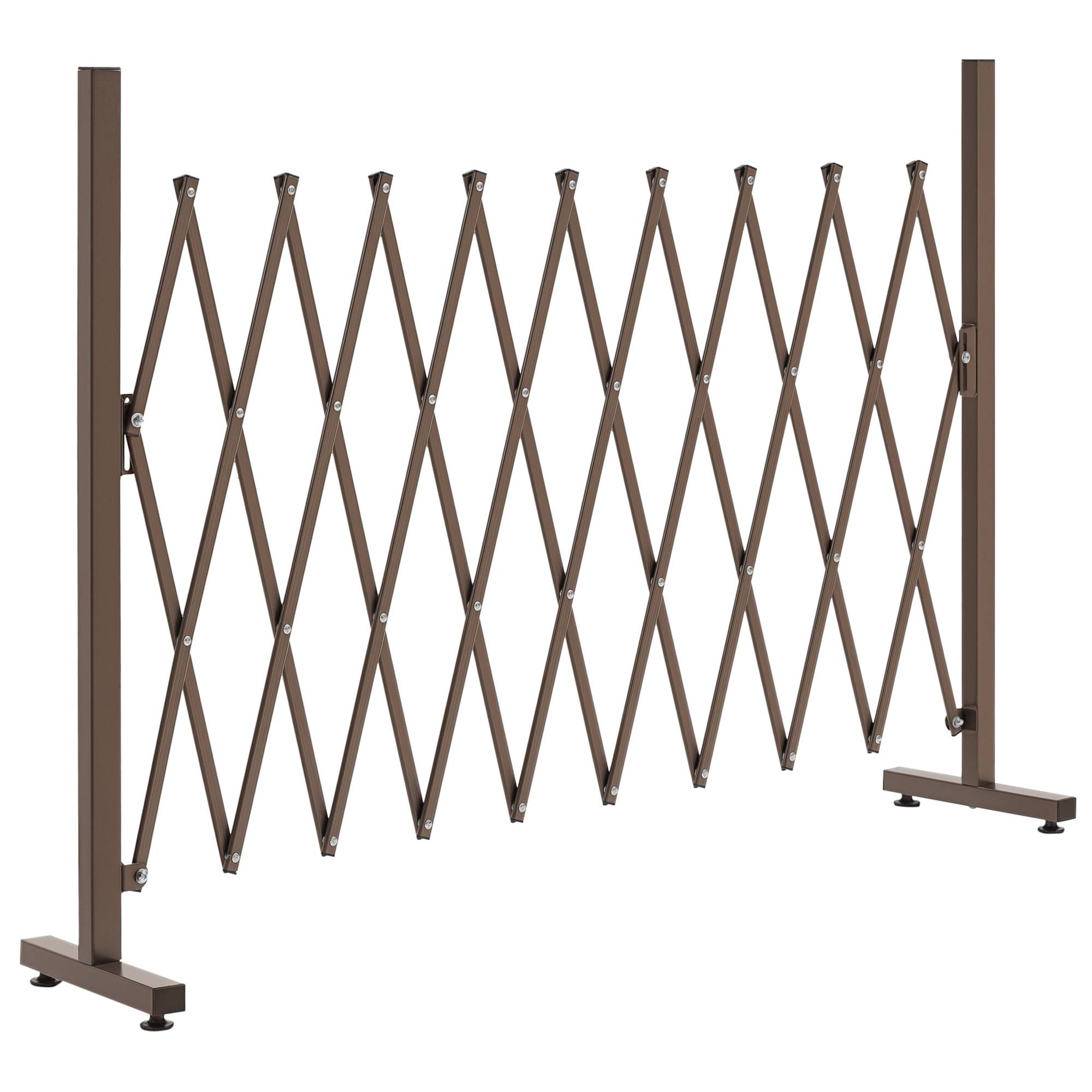 Barrière Extensible rétractable barrière de sécurité 250L x 31l x 104H cm alu métal Chocolat - Image 1