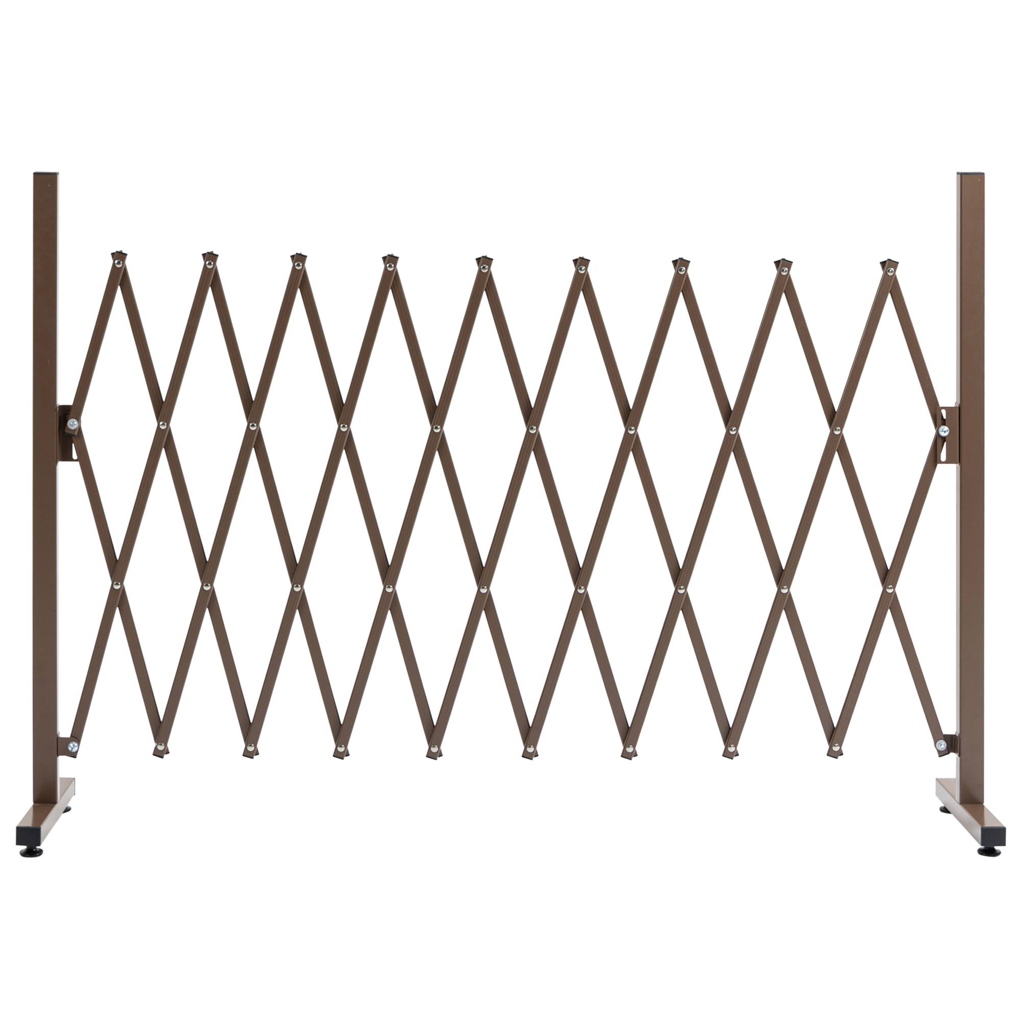 Barrière Extensible rétractable barrière de sécurité 250L x 31l x 104H cm alu métal Chocolat - Image 2