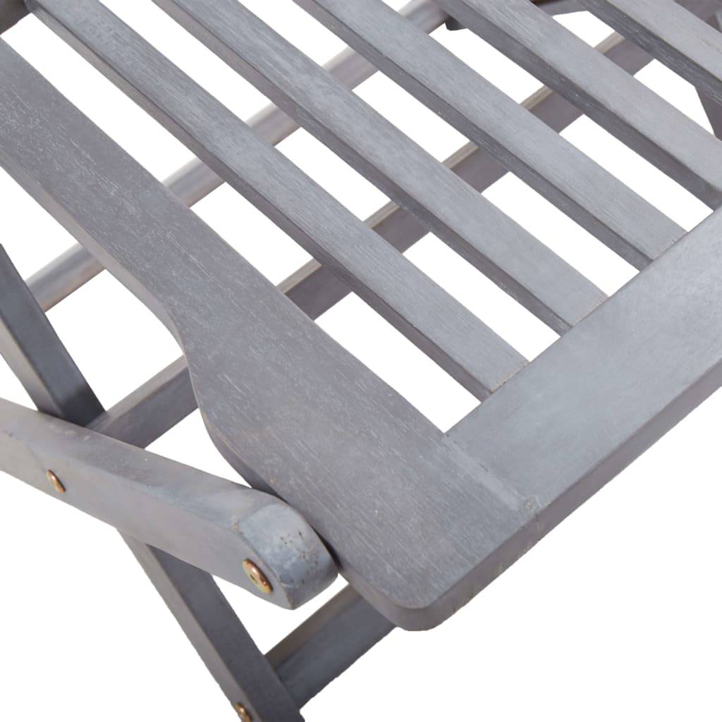 Chaises pliables extérieures bois acacia gris avec coussins 44 x 50 x 88 cm - PANGIVO - Image 8