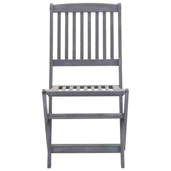 Chaises pliables extérieures bois acacia gris avec coussins 44 x 50 x 88 cm - PANGIVO - Image 6