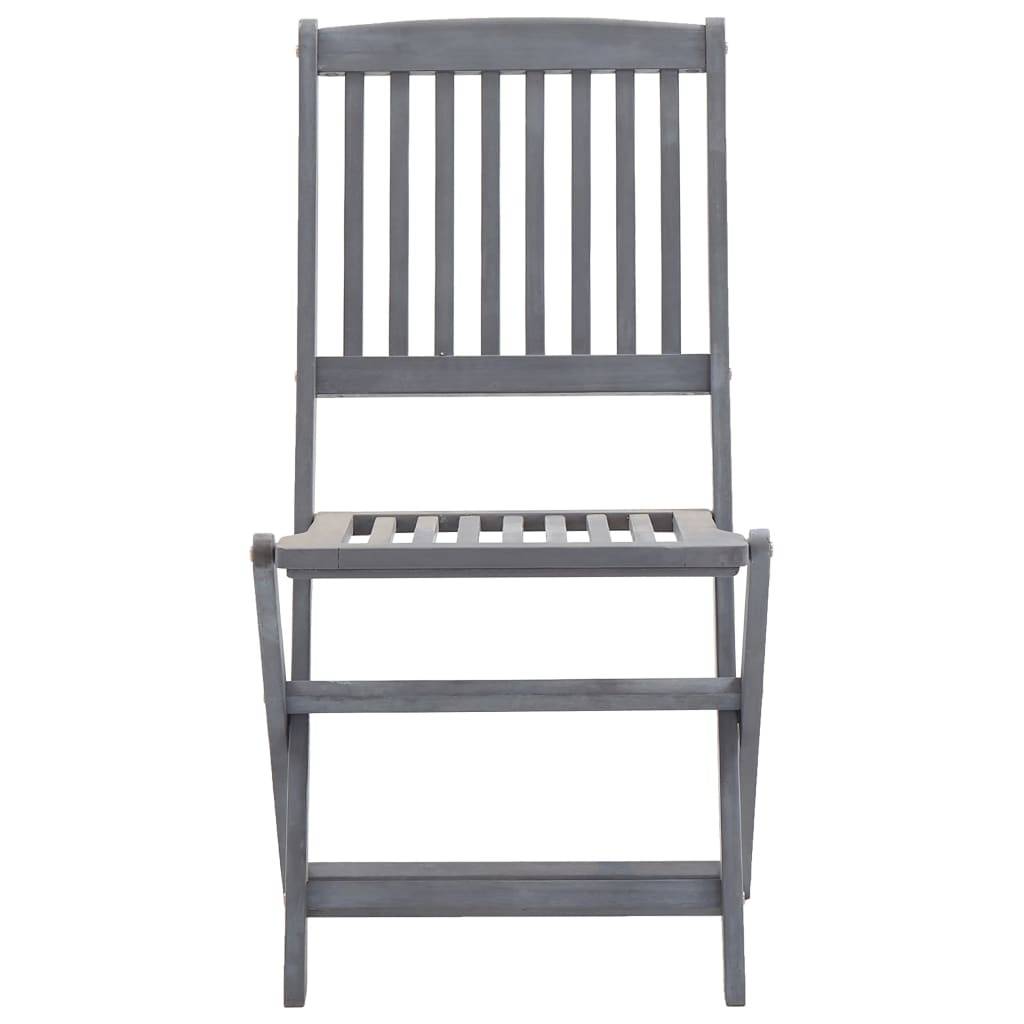Chaises pliables extérieures bois acacia gris avec coussins 44 x 50 x 88 cm - PANGIVO - Image 6