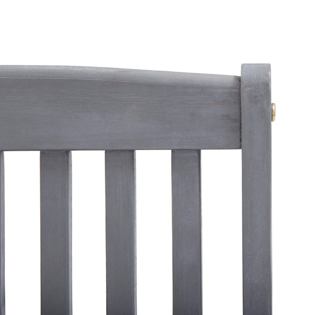 Chaises pliables extérieures bois acacia gris avec coussins 44 x 50 x 88 cm - PANGIVO - Image 7