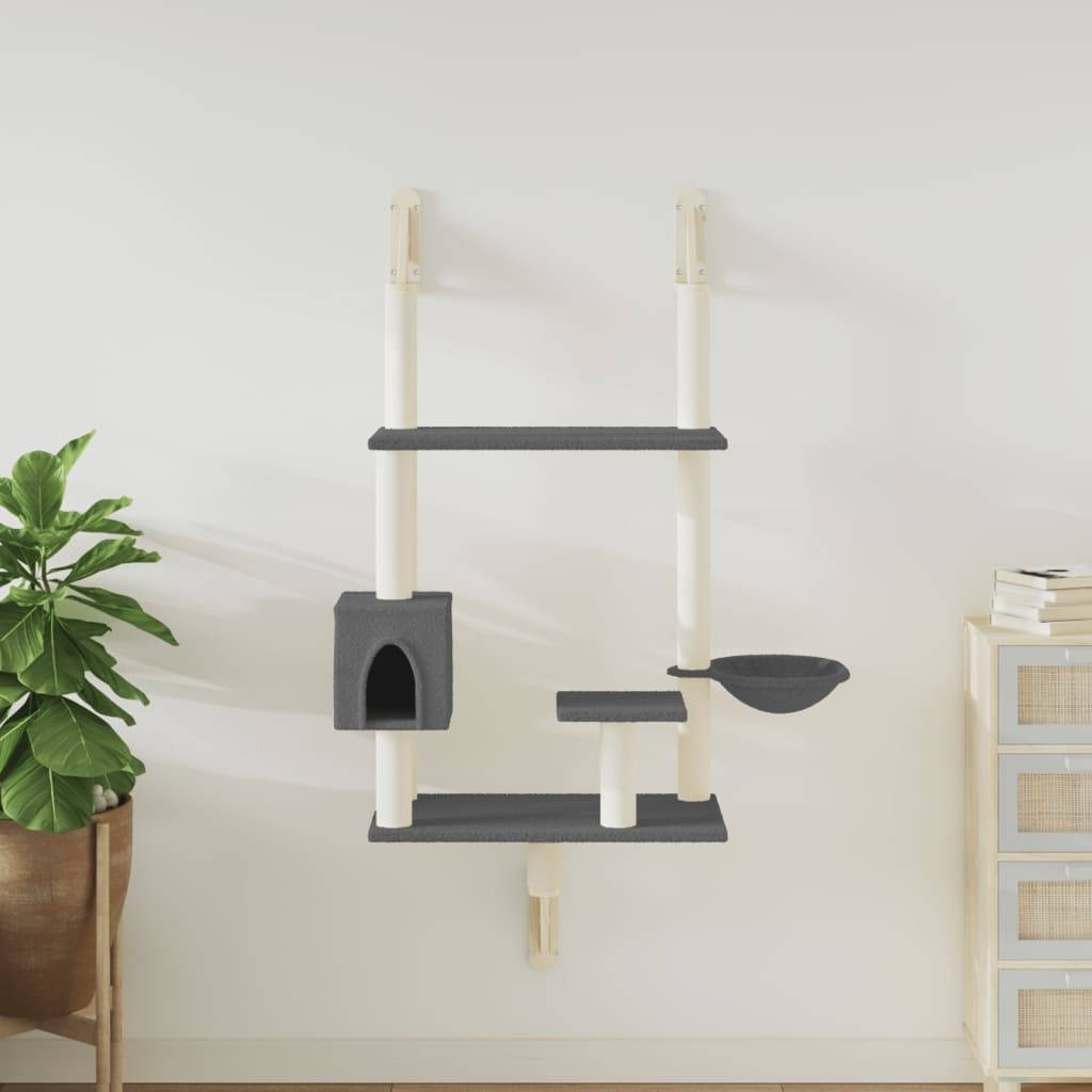 Vidaxl - Arbre à chat mural avec griffoir gris foncé 153 cm vidaXL 172406 - Image 1