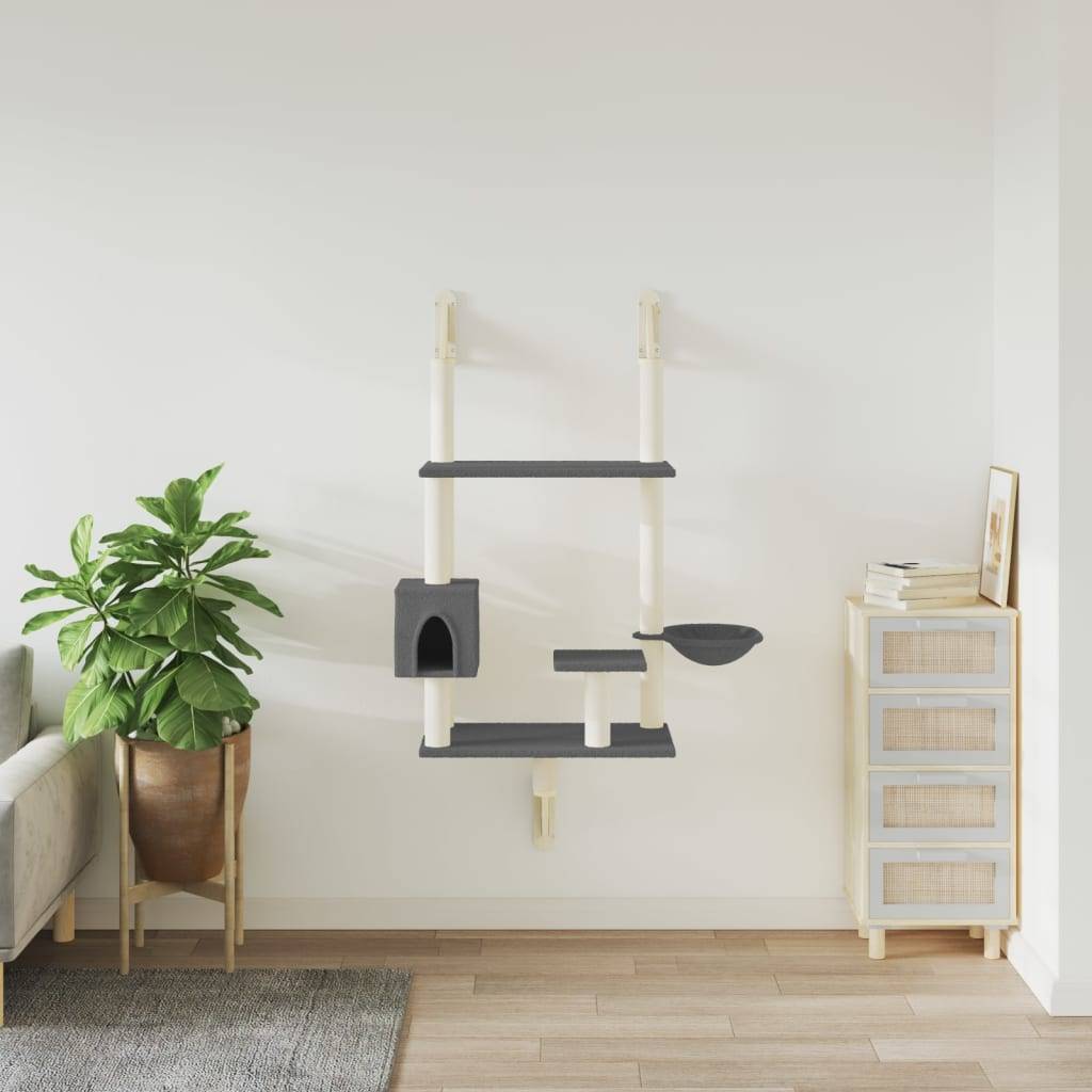 Vidaxl - Arbre à chat mural avec griffoir gris foncé 153 cm vidaXL 172406 - Image 4