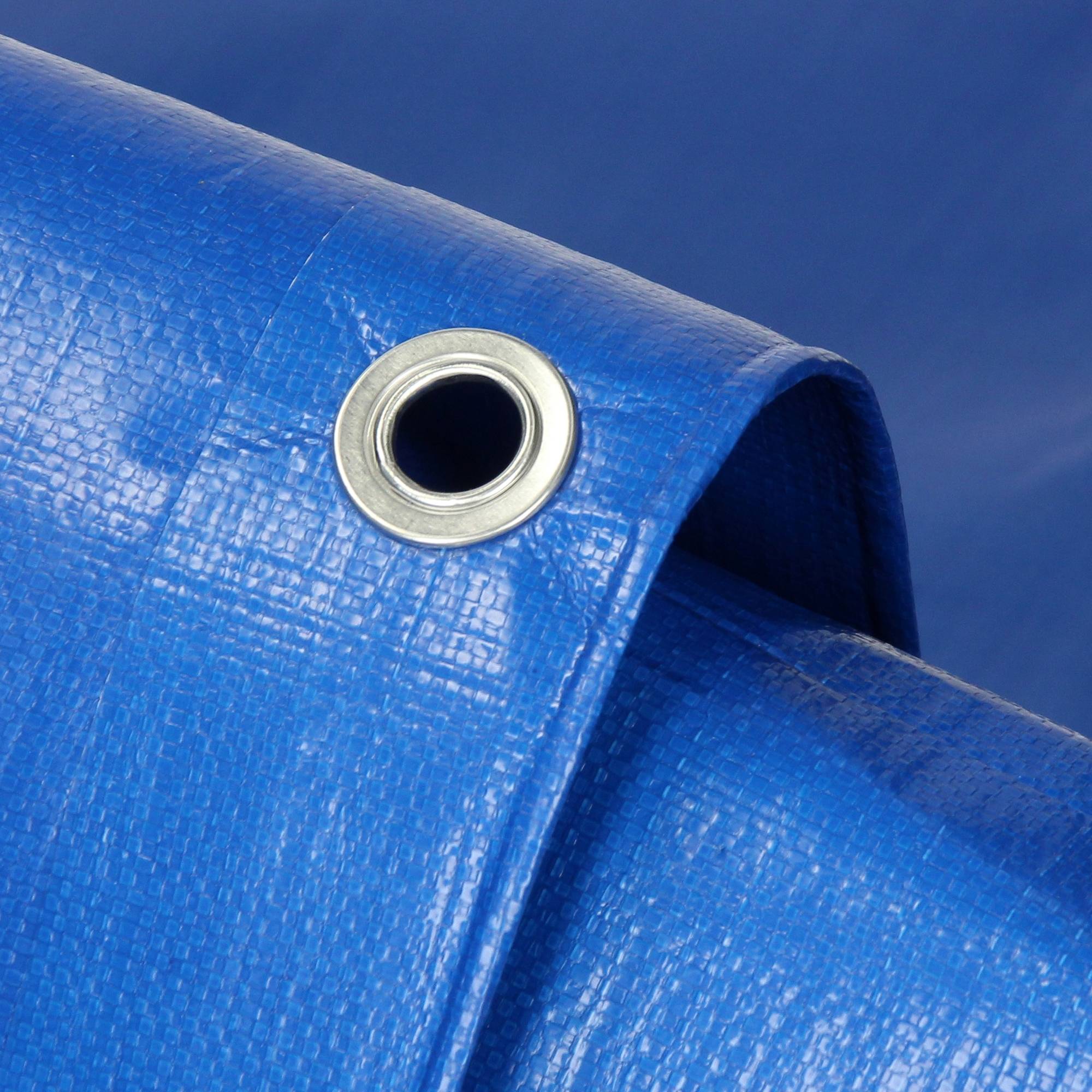 Ecd-Germany - Bâche de Protection Imperméable à l'Eau avec Oeillets - 2x3 m 6m² 260 g/m² - Polyéthylène PE Bleu- Résistant à la Moisissure - Image 2
