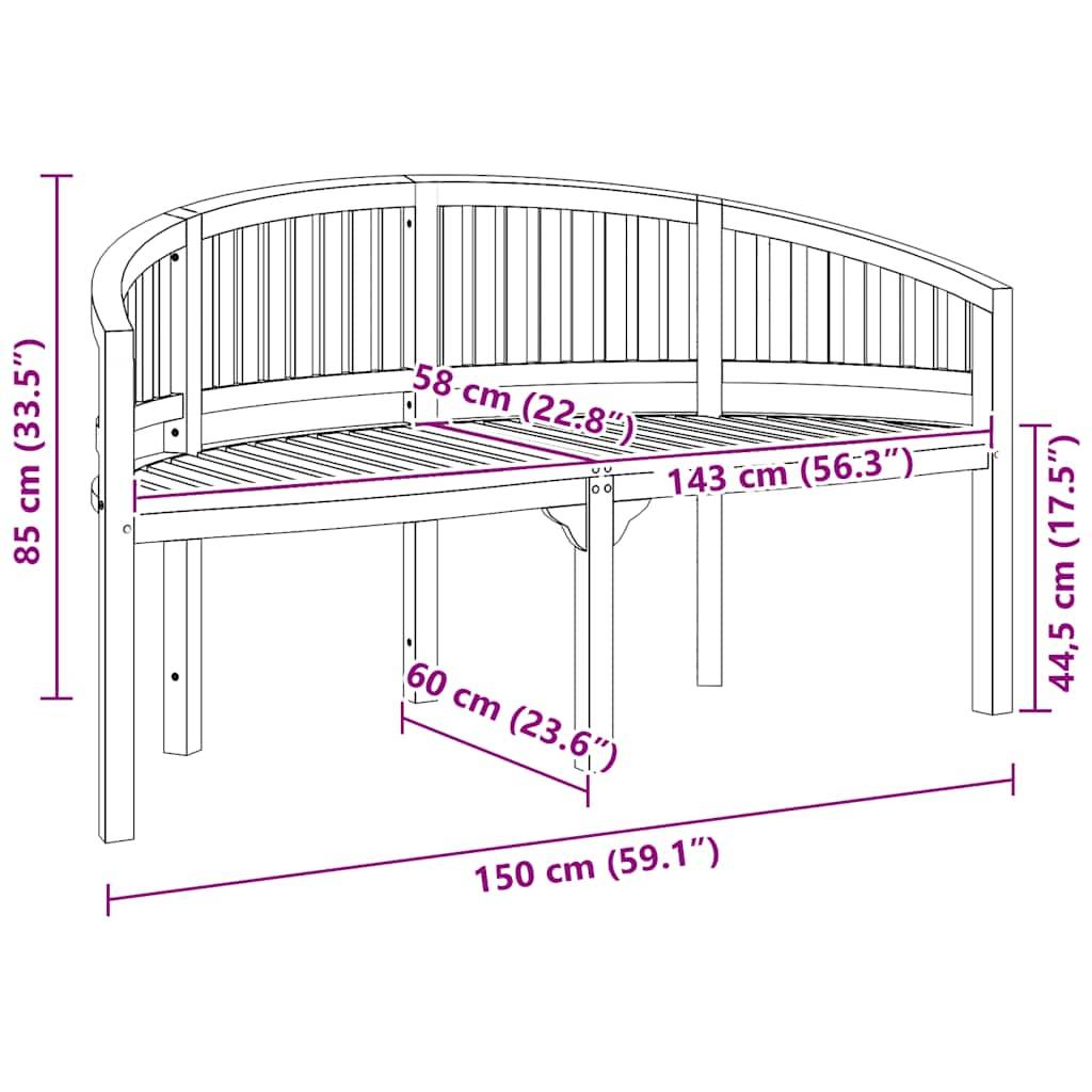 PANGIVO - Banc de jardin teck naturel 151 x 60 x 86 cm - PANGIVO - Image 9