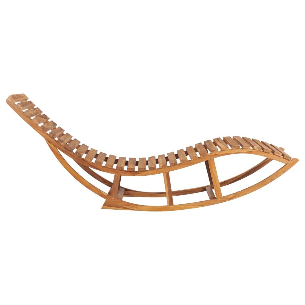 Helloshop26 - Transat chaise longue bain de soleil lit de jardin terrasse meuble d'extérieur à bascule 180 cm avec coussin bois de teck solide - Image 3