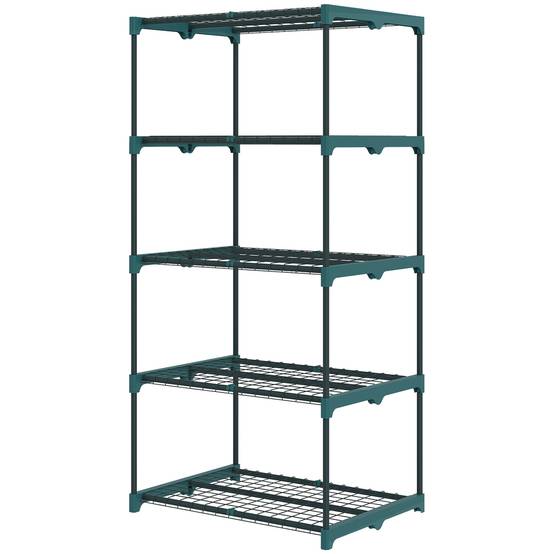 Étagère à plantes à 5 niveaux, en acier, avec étagères métalliques, 67 x 49 x 138 cm, vert foncé - Image 2