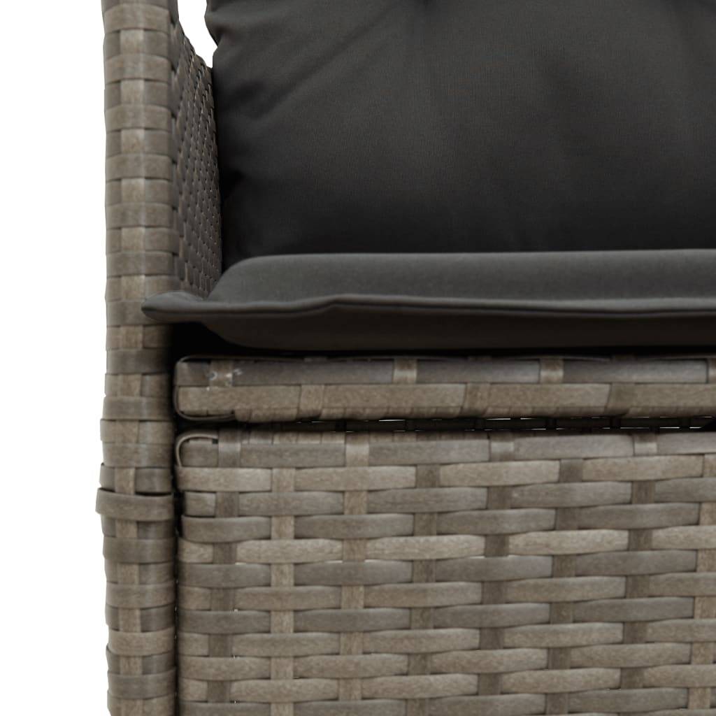 Vidaxl - Chaises inclinables de jardin lot de 2 et coussins gris rotin vidaXL 365647 - Image 4