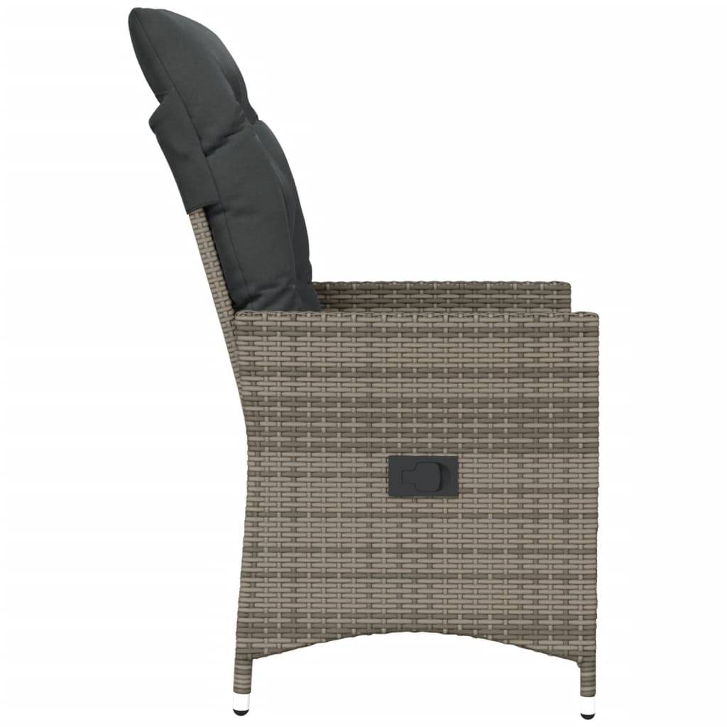 Vidaxl - Chaises inclinables de jardin lot de 2 et coussins gris rotin vidaXL 365647 - Image 6
