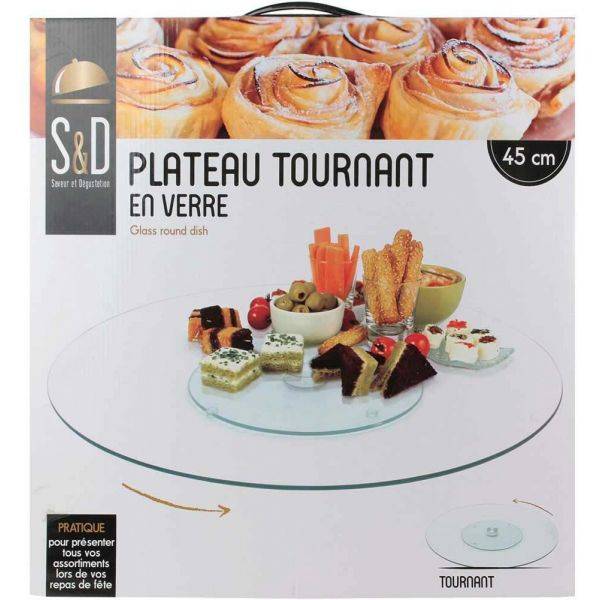 Saveur Et Degustation - Plateau tournant en verre 45 cm Saveur Et Degustation - Image 5
