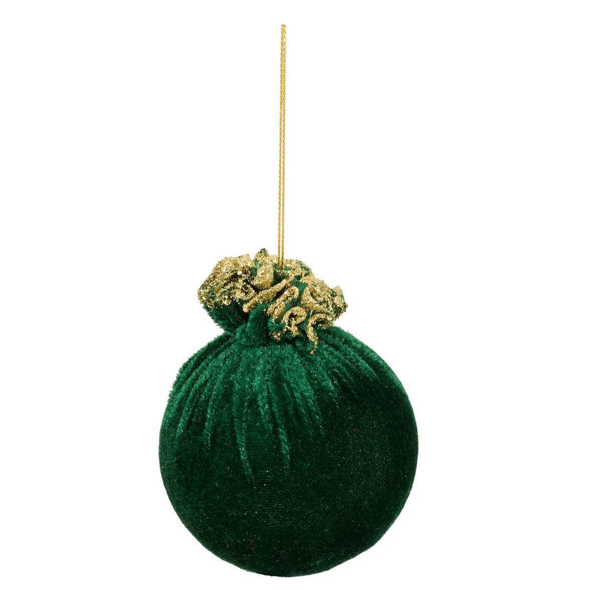 Feeric Christmas - Boule de Noël en velours vert D. 80 mm - Feeric Lights & Christmas - Image 1