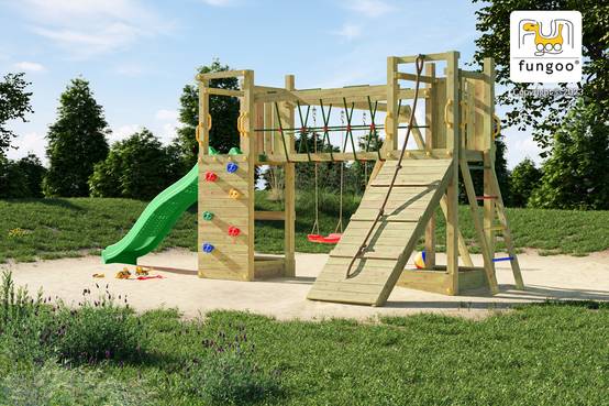 Fungoo - Aire de jeu FUNGOO FUNNY MAXI EXPOSURE avec pont et toboggan - Image 4