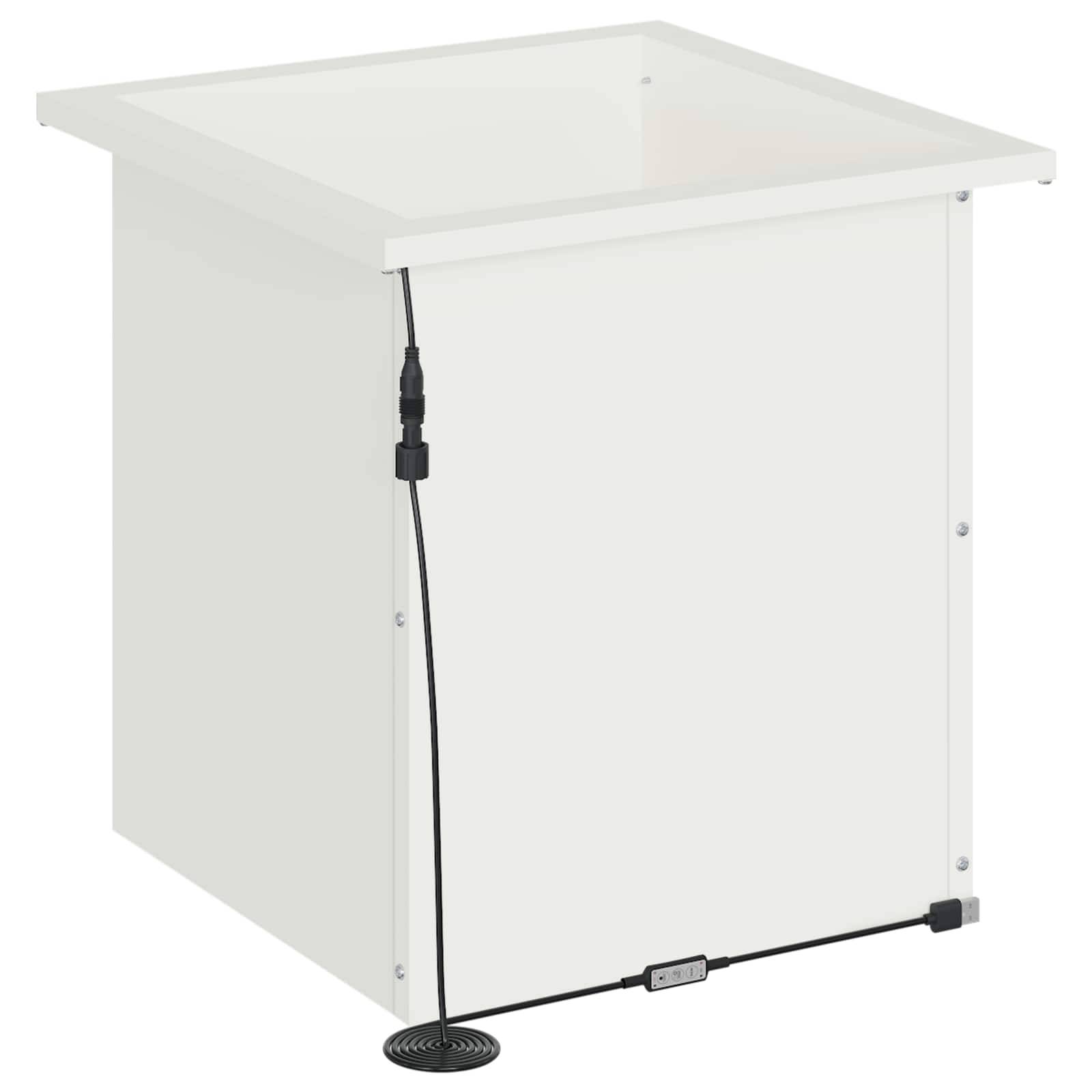 Vidaxl - Jardinière de jardin avec LED-Pot de fleur-Bac à fleurs Blanc 40 x 40 x 40 cm Acier - Image 6