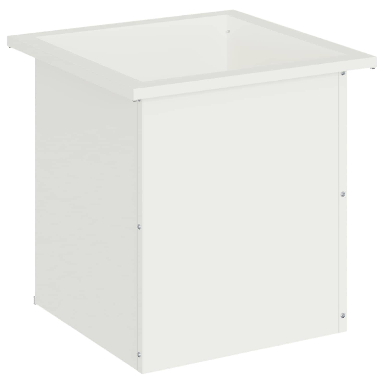 Vidaxl - Jardinière de jardin avec LED-Pot de fleur-Bac à fleurs Blanc 40 x 40 x 40 cm Acier - Image 4
