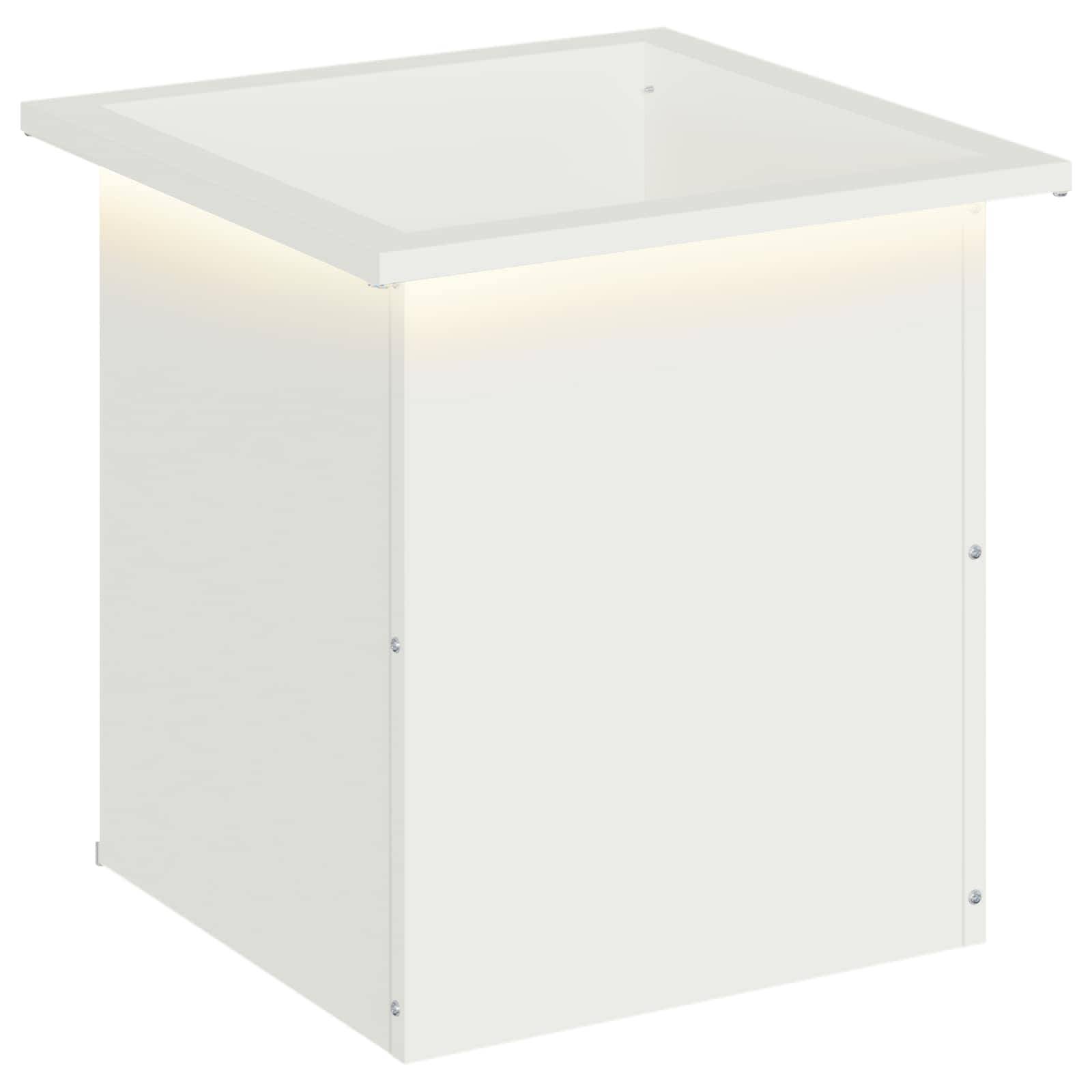 Vidaxl - Jardinière de jardin avec LED-Pot de fleur-Bac à fleurs Blanc 40 x 40 x 40 cm Acier - Image 2
