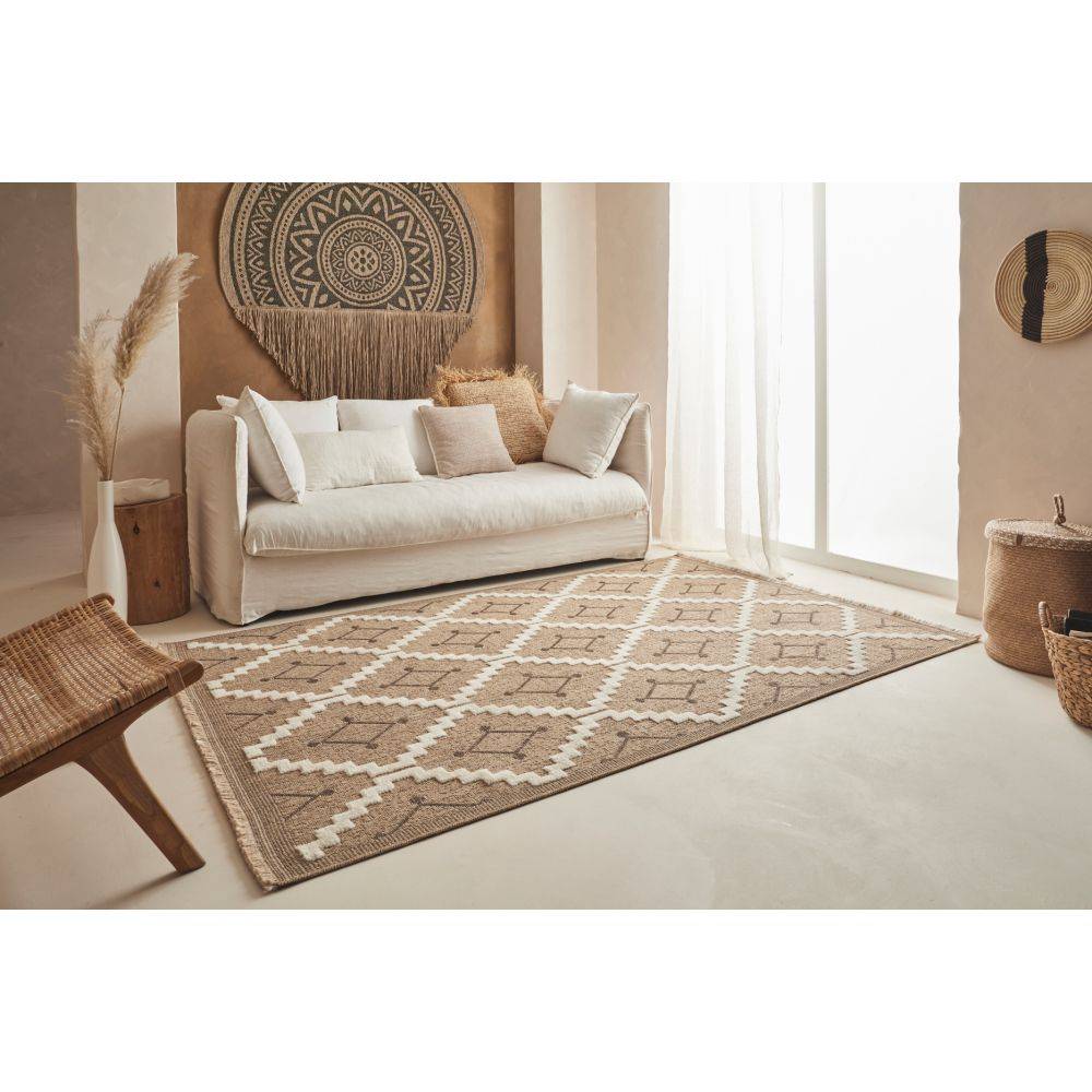 Jardindeco - Tapis intérieur extérieur aspect jute marron Tijuana 9041 290 x 200 cm - Image 2