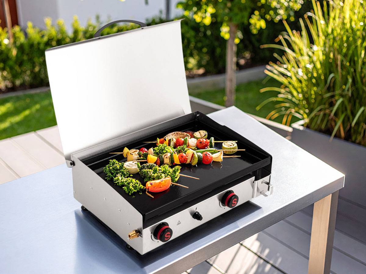 Somagic - Plancha à gaz avec 2 brûleurs - SOMAGIC - Inox - Argent - Image 2