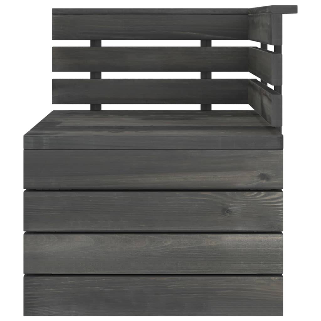 Helloshop26 - Salon de jardin palette meuble d'extérieur ensemble de mobilier 2 places gris foncé bois de pin massif - Image 4