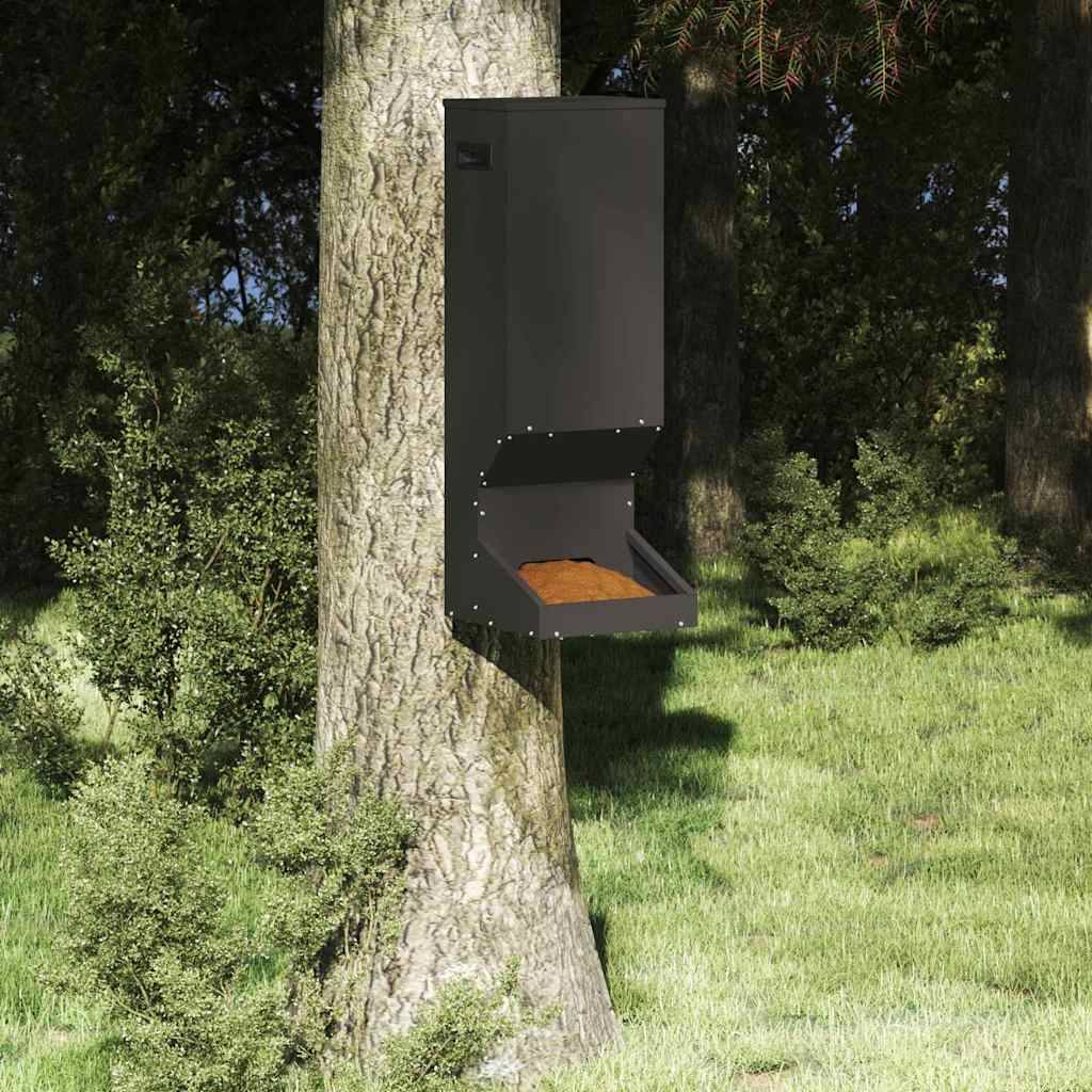 Mangeoire Cerf Gibier Acier 3kg Fixation Arbre Forêt Noir - ComfortXL Outdoor Living - Image 1