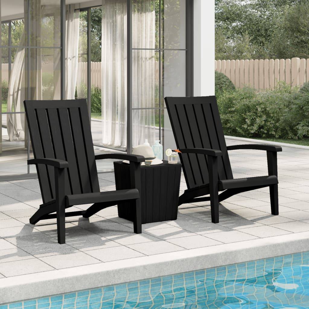PANGIVO - Chaises de jardin Adirondack noir polypropylène 63 x 85 x 93 cm (lot de 2) - PANGIVO - Image 1