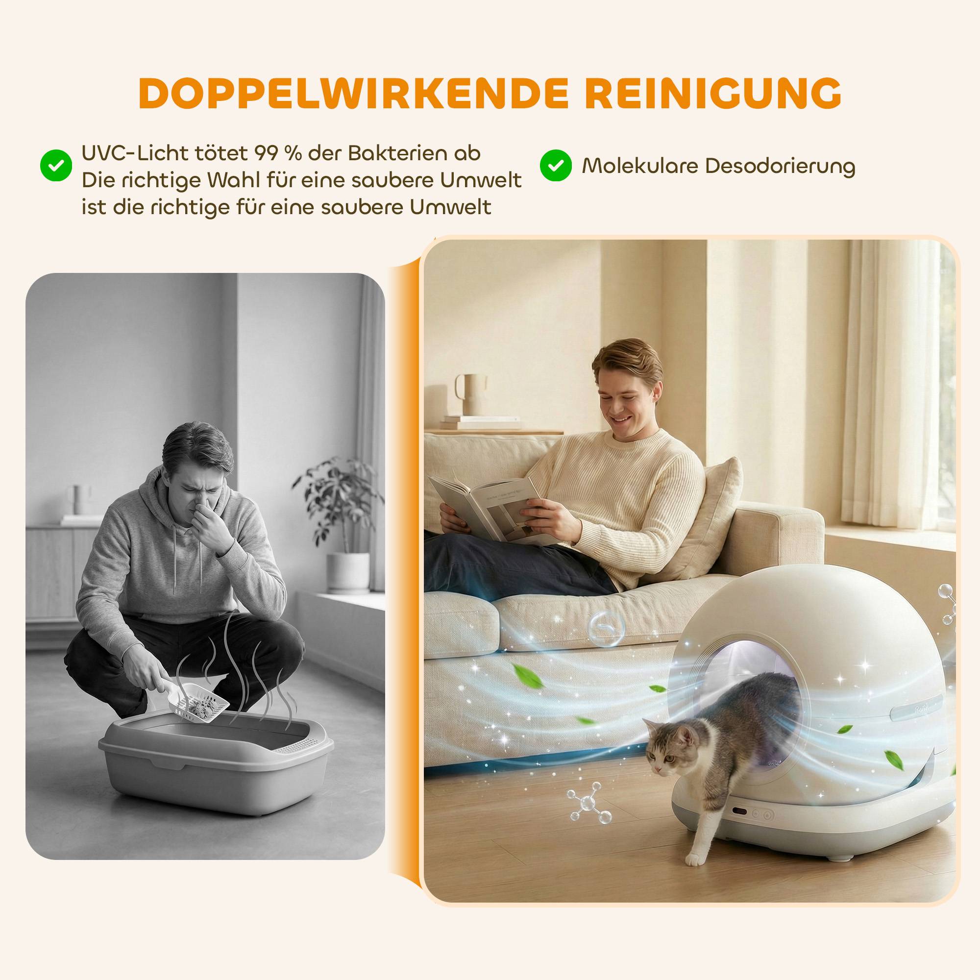 ComfortXL - Litière autonettoyante en ABS 72 L blanche pour chats de 1 à 12 kg avec caméra HD et contrôle par application - Image 5