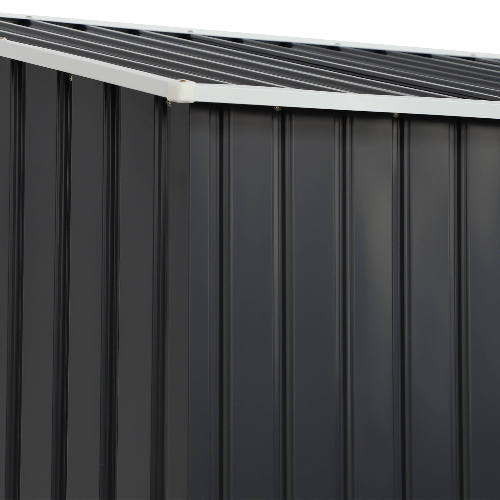 sweeek - Abri de jardin à adosser acier galvanisé 2.57 m² avec kit d'ancrage anthracite et blanc - Vimeu | sweeek - Image 6
