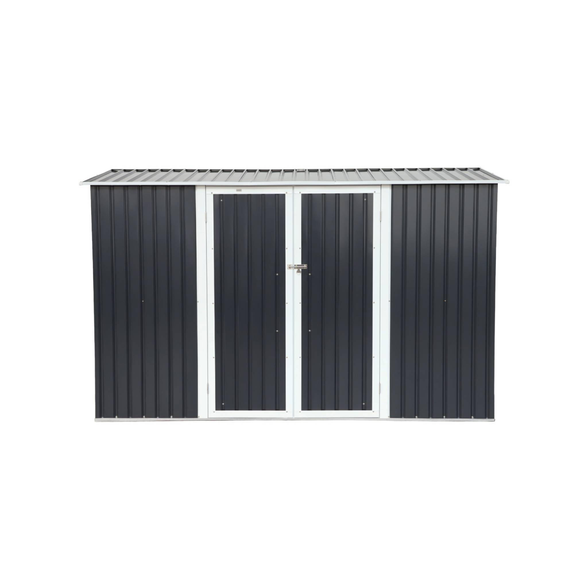 sweeek - Abri de jardin à adosser acier galvanisé 2.57 m² avec kit d'ancrage anthracite et blanc - Vimeu | sweeek - Image 3