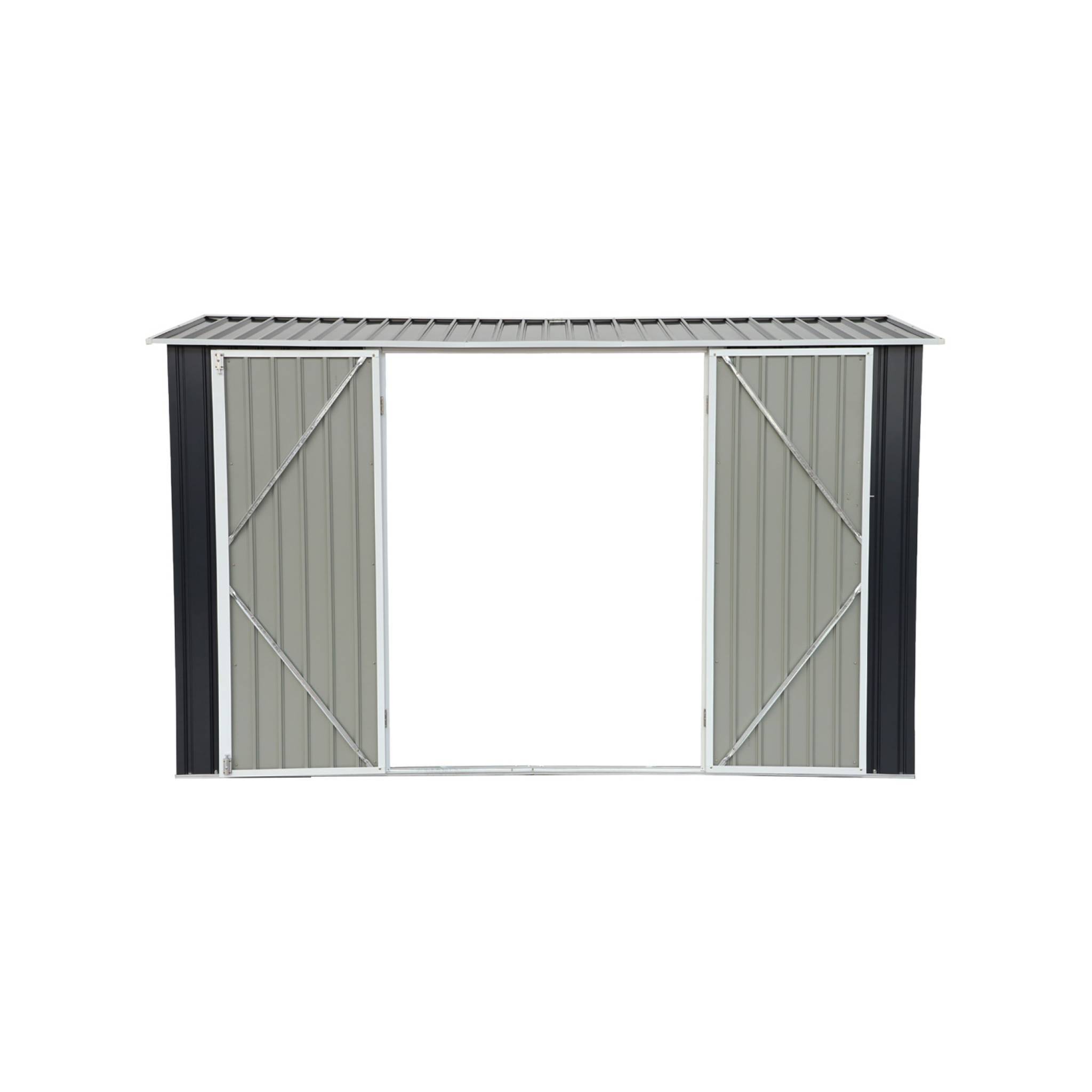 sweeek - Abri de jardin à adosser acier galvanisé 2.57 m² avec kit d'ancrage anthracite et blanc - Vimeu | sweeek - Image 5