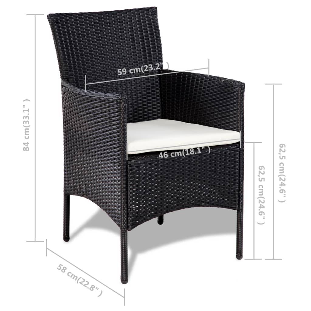 Vidaxl - Salon de jardin 4 pcs avec coussins Résine tressée Noir vidaXL 44186 - Image 3
