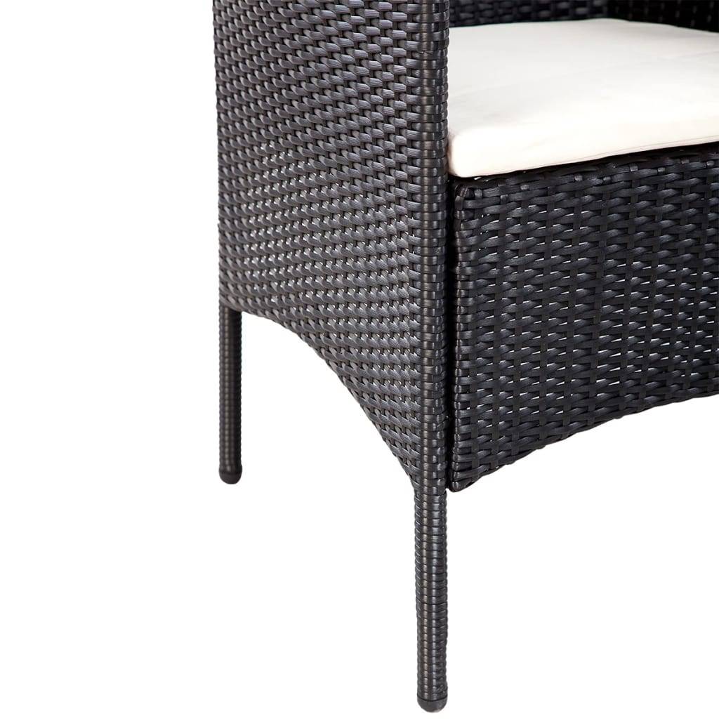 Vidaxl - Salon de jardin 4 pcs avec coussins Résine tressée Noir vidaXL 44186 - Image 4