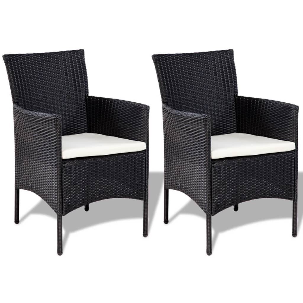 Vidaxl - Salon de jardin 4 pcs avec coussins Résine tressée Noir vidaXL 44186 - Image 2