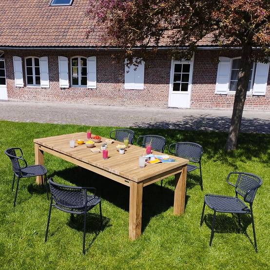 Table extensible en teck recyclé 220/260 /300 x 100 Taurus - Gecko Jardin - Image 7
