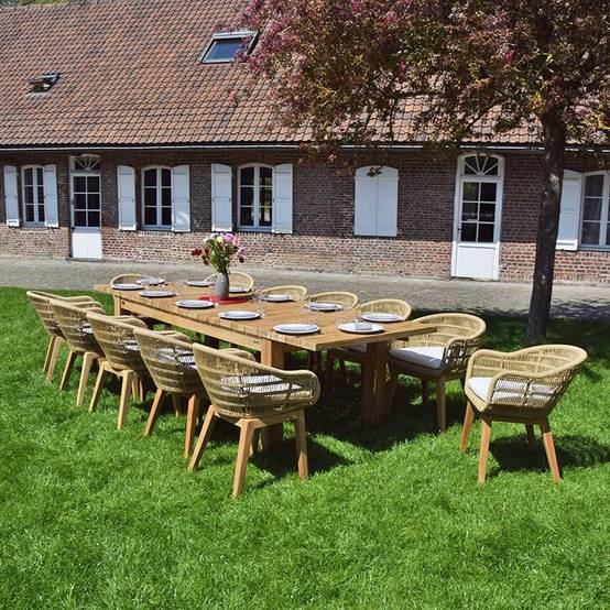 Table extensible en teck recyclé 220/260 /300 x 100 Taurus - Gecko Jardin - Image 8