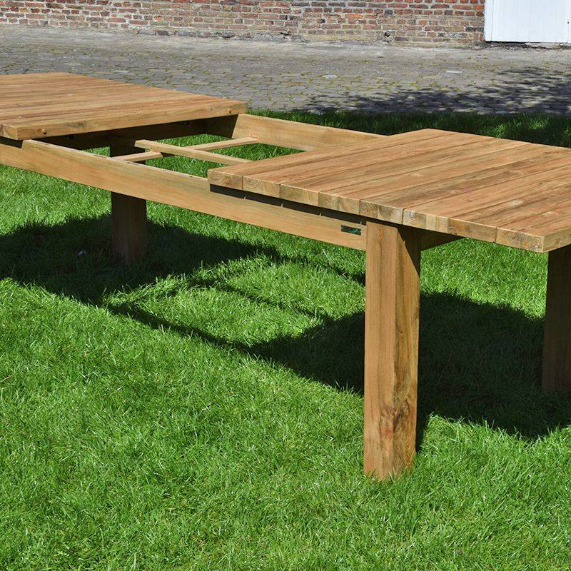 Table extensible en teck recyclé 220/260 /300 x 100 Taurus - Gecko Jardin - Image 3