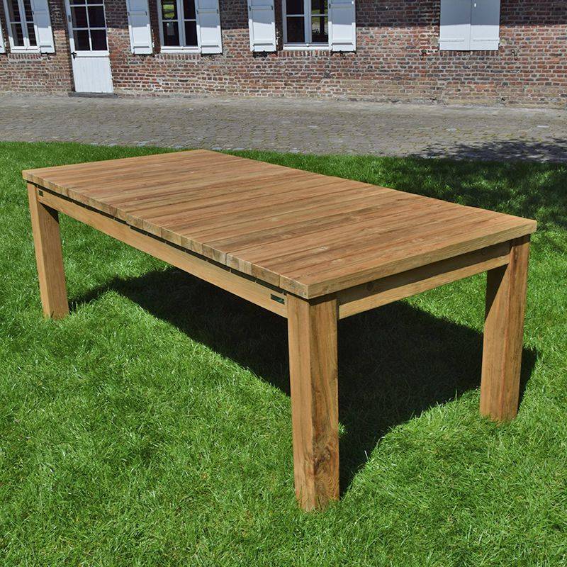 Table extensible en teck recyclé 220/260 /300 x 100 Taurus - Gecko Jardin - Image 1