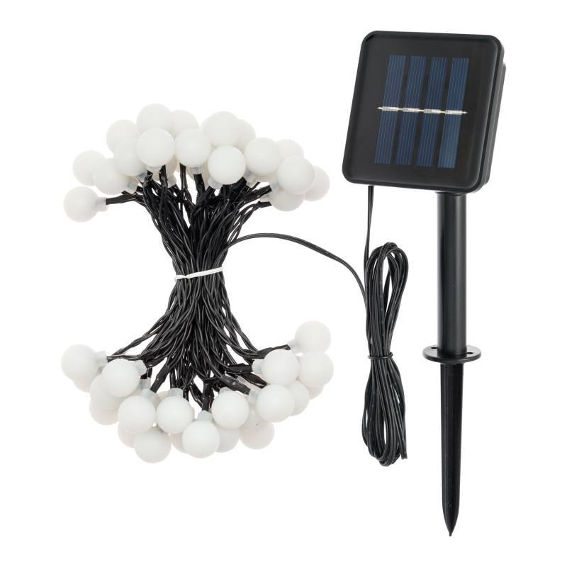 Lotti - Guirlande lumineuse Solaire 5m 50 boules blanches LED blanc chaud 8 modes Lotti - Image 4