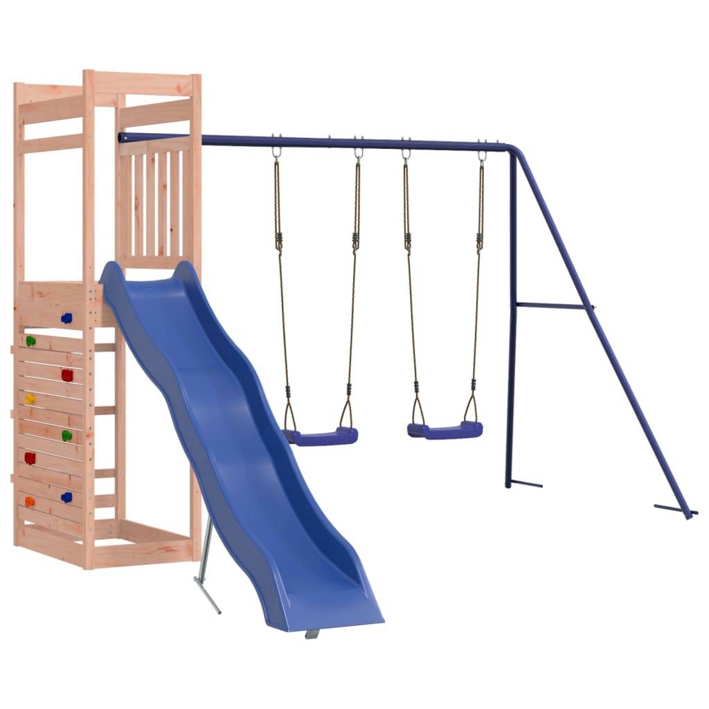 Helloshop26 - Aire de jeux d'extérieur balançoires toboggan portiques robuste jeux jardin 316 x 349 x 207 cm bois massif de douglas - Image 3